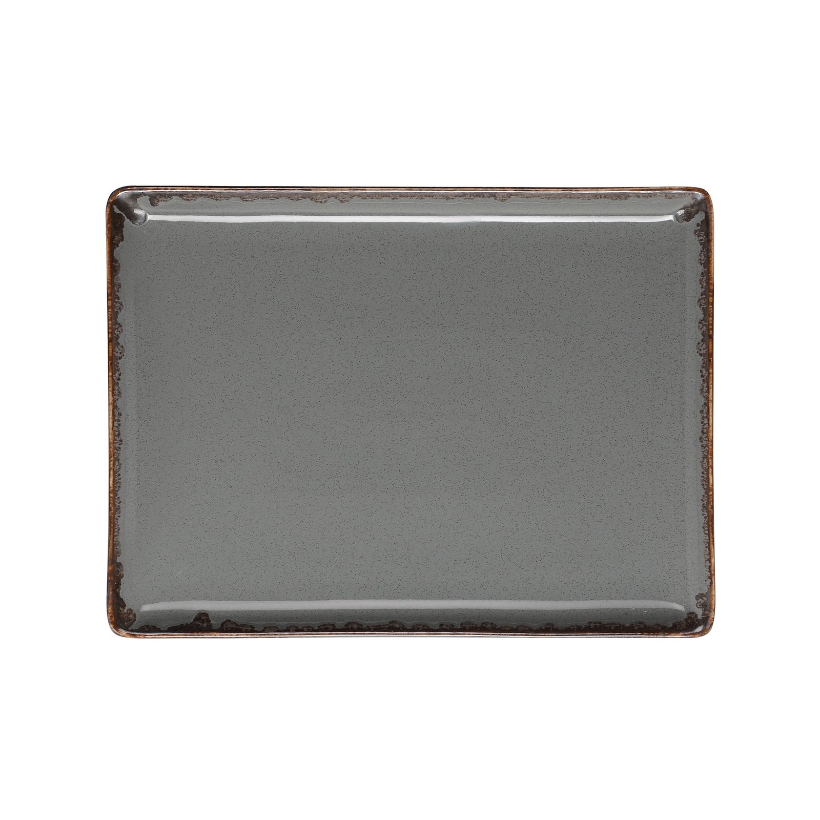 Rinart Grey Flora Rectangular Serving Platter - 24 x 17 cm