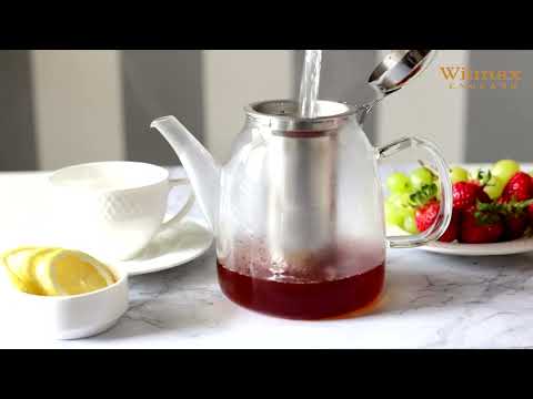 Wilmax Thermo Glass Teapot with Stainless Steel Infuser – 950 ml