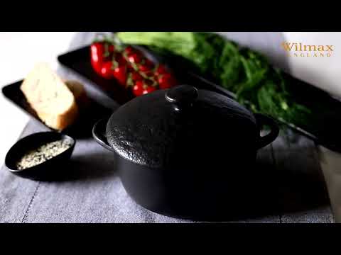 Wilmax Monolith Pot with Lid – Black – 18 × 11 cm – 600 ml