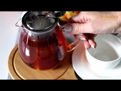 Wilmax Thermo Glass Teapot with Stainless Steel Infuser – 850–1300 ml
