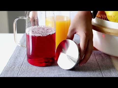 Wilmax Thermo Glass Jug with Stainless Steel Lid – 1000–1500 ml
